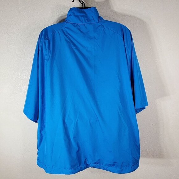 Mens XL Blue Half-Zip Short Sleeve Jacket Windbreaker Western Skies Golf Club - Picture 2 of 16